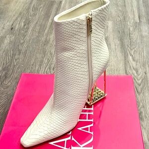 Ashley Kahen Glam Heeled Booties Ivory